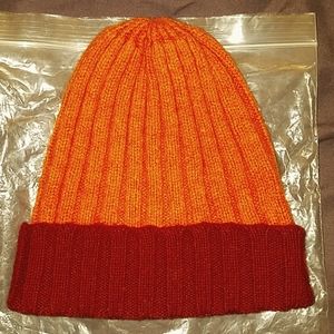 Bergdorf Goodman orange lambs wool hat